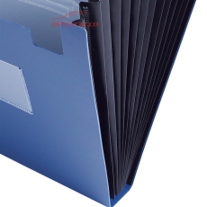 齐心 Comix F4302 易分类松紧带式风琴包A4 12格 蓝色/黑色