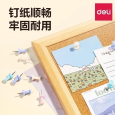 得力（deli）（莫兰迪）0042-A 彩色工字钉 混色 80只/筒