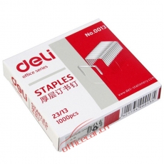 得力 Deli 0013 统一订书钉 23/13 1000枚/盒 5盒/封