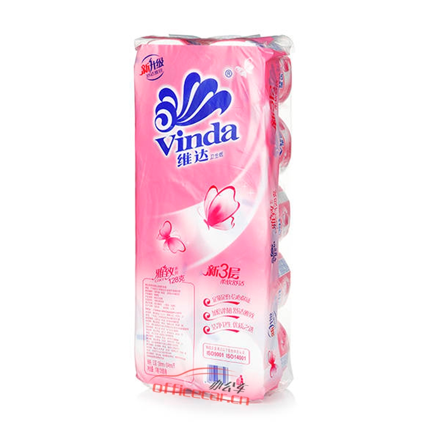 维达 Vinda V4083 雅致三层卷纸 128g 10卷/条 5条/袋