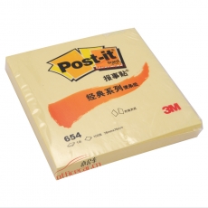 3M 654 经典报事贴 76*76mm （黄色） 12本/封
