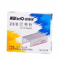 可得优 KW-triO NO.0238 高强度镀锌丝订书钉 23/8 1000枚/盒