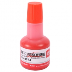 得力 Deli 9874 快干清洁印泥油 40ml (红色)