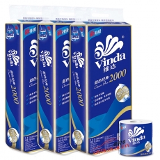 维达 Vinda V4073 蓝色经典卫生纸卷纸 200g 10卷/条 6条/袋