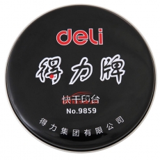 得力 Deli 9859 85mm 圆形快干印台 红色