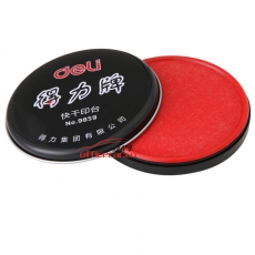 得力 Deli 9859 85mm 圆形快干印台 红色