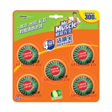 威猛先生 Mr Muscle 洁厕宝自动冲洗洁厕块 38g/块 5块/卡 24卡/箱 （清新青柠檬）