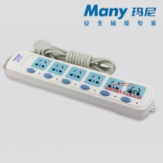 玛尼电器 many 463-3 6位独立开关插座/排插