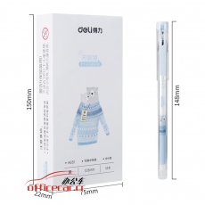 得力 deli A651 文具0.5mm（可擦笔） 全针管中性笔水笔签字笔 黑色 12支/盒